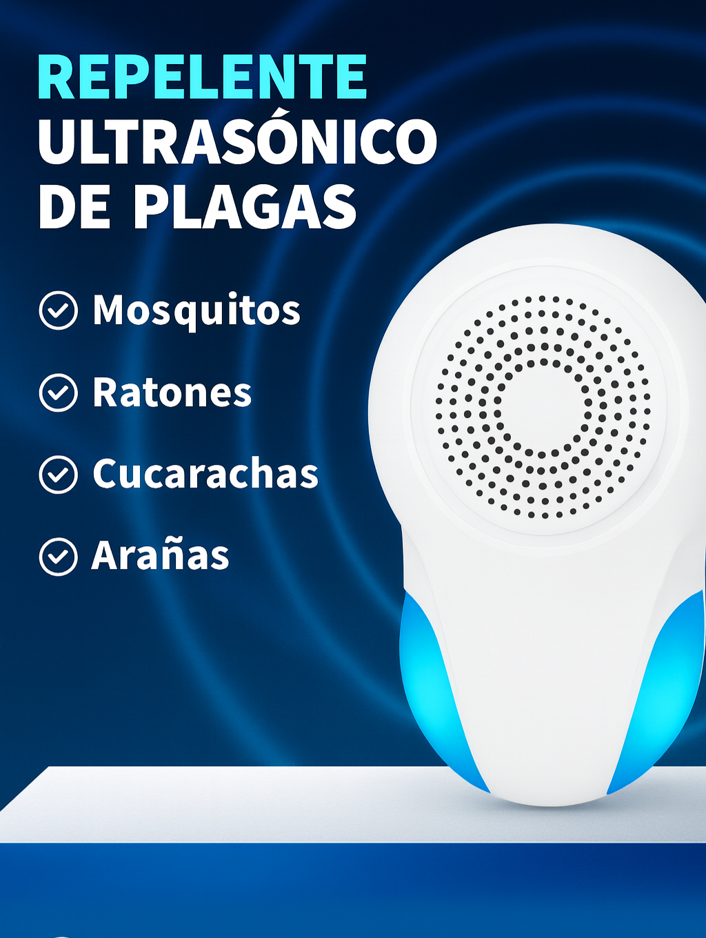 Repelente Ultrasónico de Plagas para el Hogar | Mosquitos, Ratones y Arañas